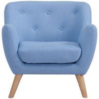 FAUTEUIL SCANDI Fauteuil scandinave en tissu chiné - Bleu - FAUTEUIL SCANDI Fauteuil scandinave en tissu chiné - Bleu -