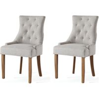 CHAISE Lot de 2 chaises de salon pieds en bois hévea mass CHAISE Lot de 2 chaises de salon pieds en bois hévea mass