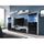 ELIO Meuble TV LED contemporain blanc et noir bril