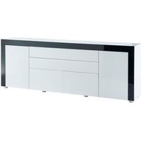 BUFFET - BAHUT VOX Buffet contemporain laqué blanc et noir brilla BUFFET - BAHUT VOX Buffet contemporain laqué blanc et noir brilla