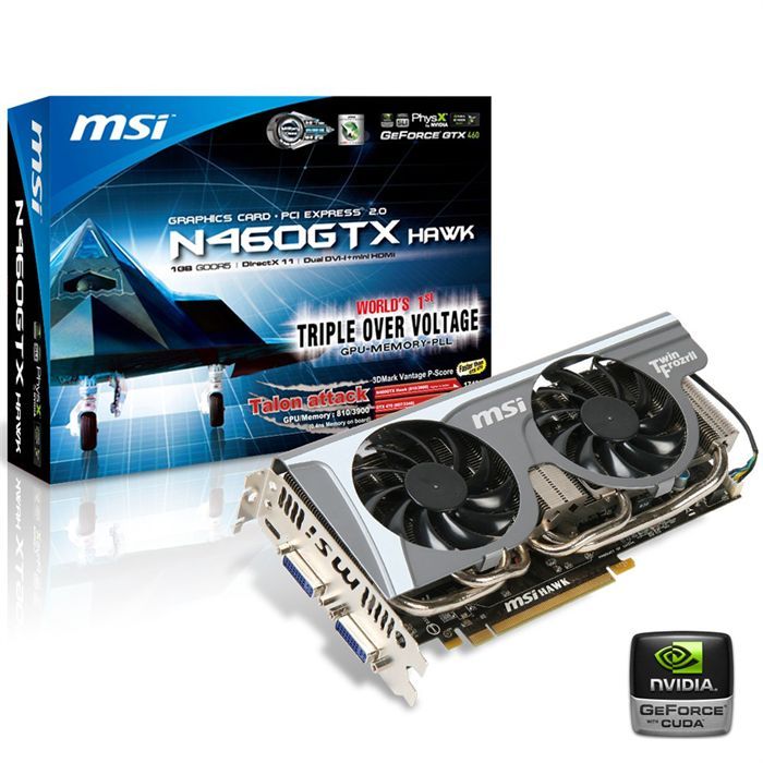 MSI GTX 460 HAWK Talon Attack 1Go DDR5   Achat / Vente CARTE GRAPHIQUE