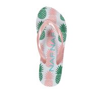 TONG NAF NAF - Tongs Roses Imprimées Ananas + Pochette TONG NAF NAF - Tongs Roses Imprimées Ananas + Pochette