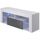 HUGO Meuble TV LED contemporain mélaminé blanc mat
