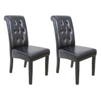 CHAISE CUBA Lot de 2 chaises de salle à manger - Simili m CHAISE CUBA Lot de 2 chaises de salle à manger - Simili m
