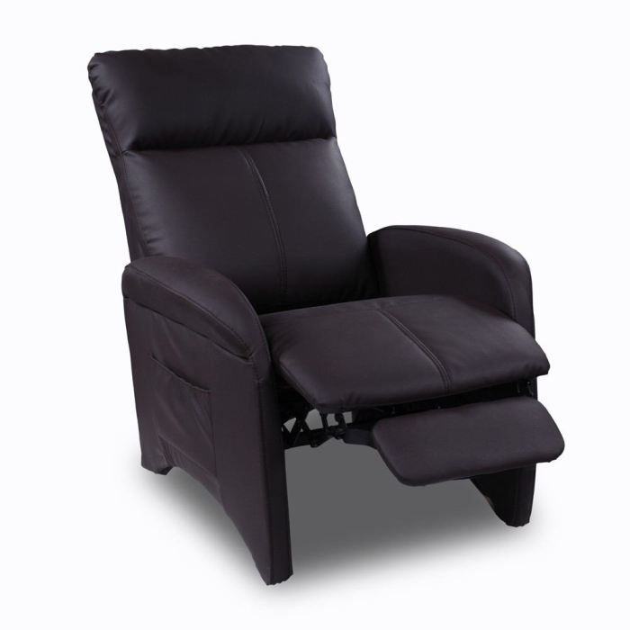 Fauteuil Relaxation PU MARRON   Achat / Vente FAUTEUIL Fauteuil