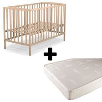 LIT BÉBÉ ATELIERS T4 Lit à Barreaux Bébé 60x120 cm + Matela LIT BÉBÉ ATELIERS T4 Lit à Barreaux Bébé 60x120 cm + Matela