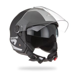 Astone Casque Moto Jet Minis Wipe Noir Mat Et Gris Achat Vente