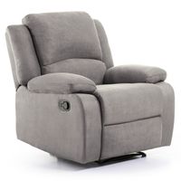 FAUTEUIL RELAX Fauteuil relaxation - Tissu gris - Style con FAUTEUIL RELAX Fauteuil relaxation - Tissu gris - Style con