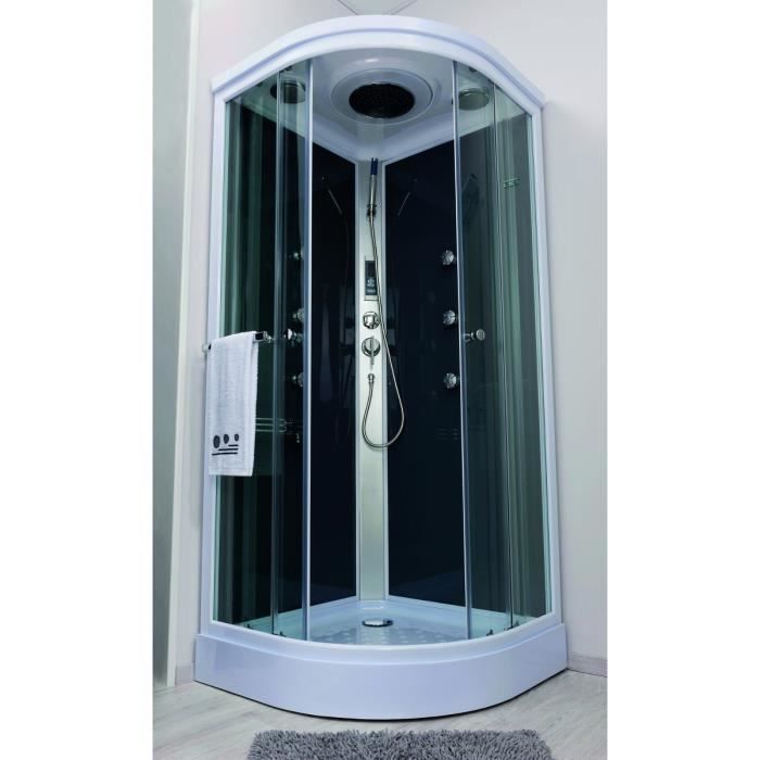 Cabine de douche hydromassante Armonie grise 1/4c 90cm - Achat ... Cabine de douche hydromassante Armonie grise 1/4c 90cm - Achat ...
