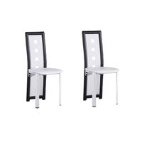 CHAISE KIM Lot de 2 chaises de salle à manger en simil... CHAISE KIM Lot de 2 chaises de salle à manger en simil...