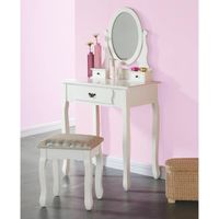 COIFFEUSE MANON Coiffeuse romantique blanc - L 75 cm COIFFEUSE MANON Coiffeuse romantique blanc - L 75 cm