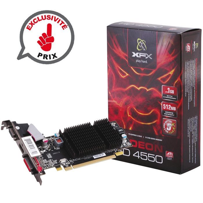 XFX ATI HD 4550 1Go HM (HDMI)   Achat / Vente CARTE GRAPHIQUE XFX ATI