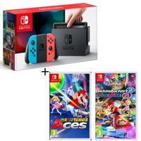 CONSOLE NINTENDO SWITCH Pack Nintendo Switch Néon + Mario Tennis Aces + Ma CONSOLE NINTENDO SWITCH Pack Nintendo Switch Néon + Mario Tennis Aces + Ma