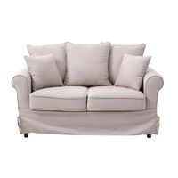 CANAPÉ - SOFA - DIVAN AUGUSTE Canapé droit fixe 2 places - Tissu lin bei CANAPÉ - SOFA - DIVAN AUGUSTE Canapé droit fixe 2 places - Tissu lin bei