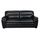 FLORENCE Canapé droit fixe cuir 3 places - Noir -
