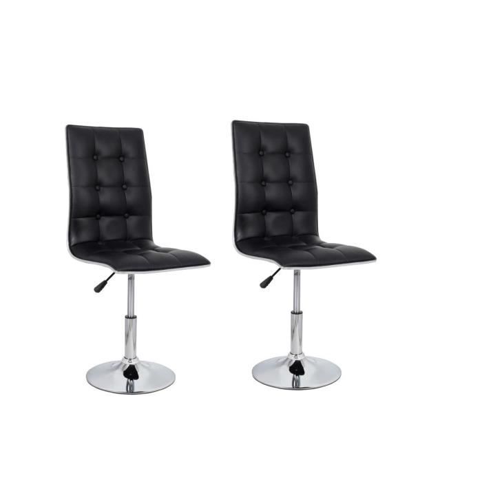 Lot de 2 chaises rotatives LEAF noires   Achat / Vente CHAISE Lot de