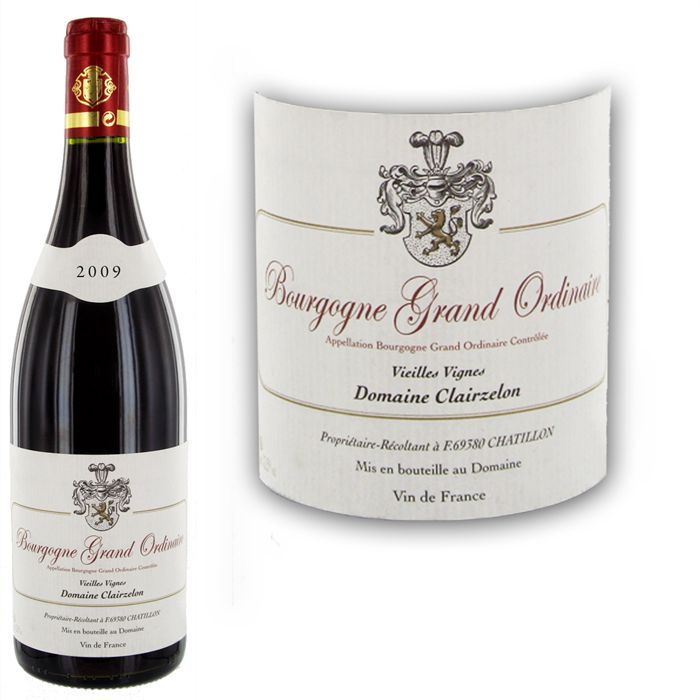 2009   Achat / Vente VIN ROUGE Bourgogne  Clairzelon 2009  