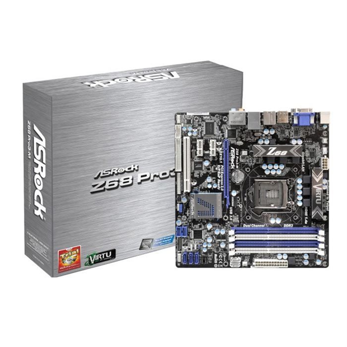 Carte mère socket LGA1155   Chipset Z68   4 slots DDR3   SATA III