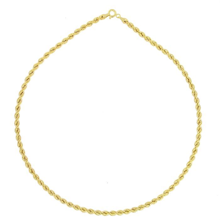 Collier en or jaune 375/1000 maille corde. Poids moyen de lor 5.25gr