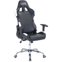 SIÈGE GAMING Chaise Gamer Baquet Race - Simili et PVC - Noir et SIÈGE GAMING Chaise Gamer Baquet Race - Simili et PVC - Noir et