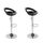 MOON Lot de 2 tabourets de bar - Noir - Style cont