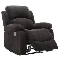 FAUTEUIL Fauteuil relax manuel - Tissu noir - Classique - L FAUTEUIL Fauteuil relax manuel - Tissu noir - Classique - L