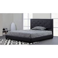 STRUCTURE DE LIT FILIP Lit adulte contemporain simili noir - Sommie STRUCTURE DE LIT FILIP Lit adulte contemporain simili noir - Sommie