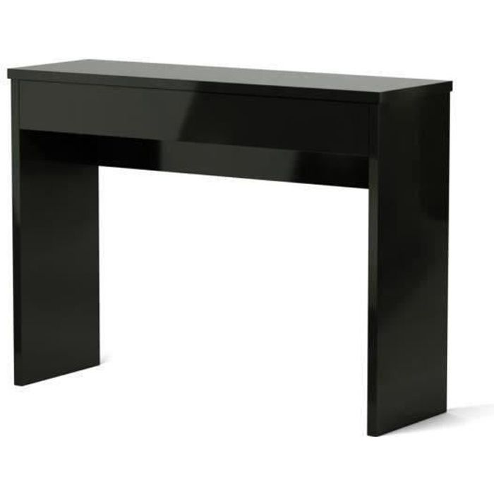 Table Basse Amelie Berlioz - Blanc Brillant/Noir, 94x60cm, Fabrication Française