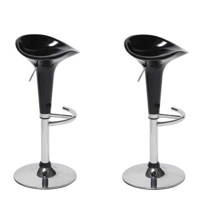 Lot de 2 tabourets de bar POP noirs   Structure  métal   Finition