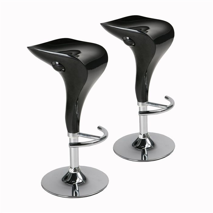 Lot de 2 tabourets de bar noirs   Achat / Vente TABOURET Lot de 2