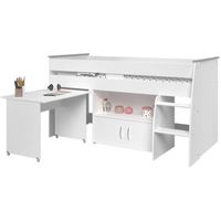 LIT COMBINE ZOLA Lit combiné enfant classique - Décor blanc me LIT COMBINE ZOLA Lit combiné enfant classique - Décor blanc me