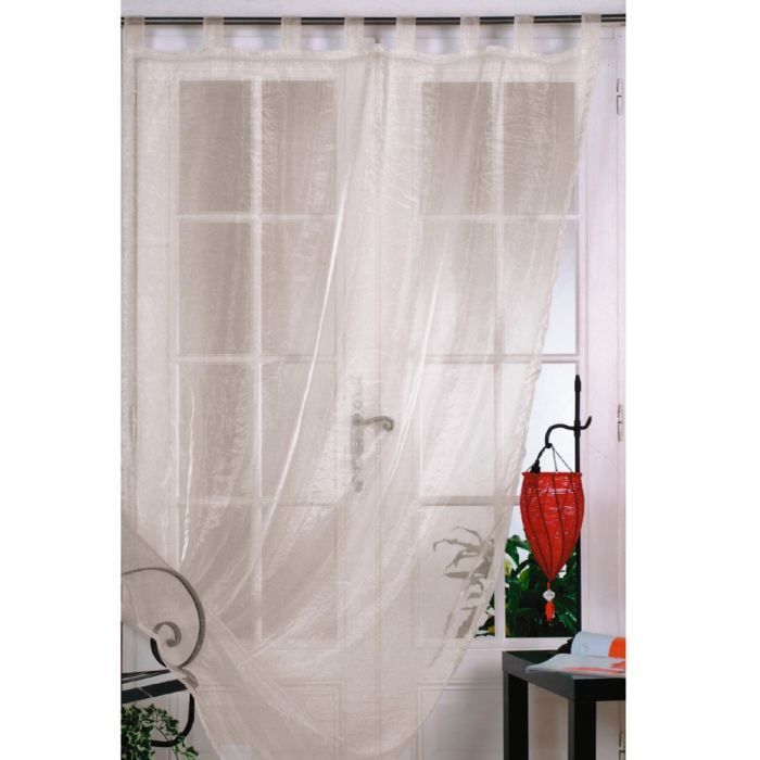 PANNEAU ORGANZA UNI NINON IVOIRE 142 X 240   7 BRIDES COUSUES   50%