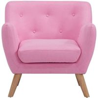 FAUTEUIL SCANDI Fauteuil scandinave en tissu chiné - Rose - FAUTEUIL SCANDI Fauteuil scandinave en tissu chiné - Rose -