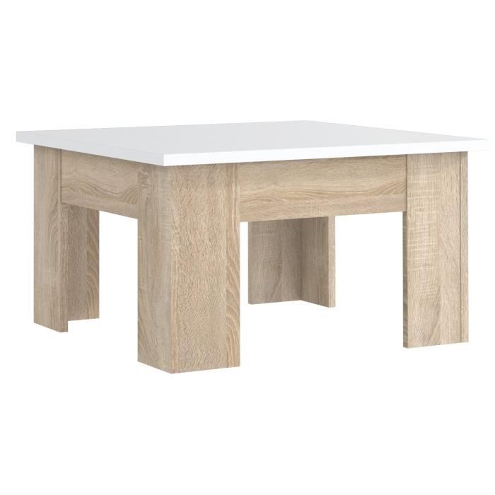 Finlandek Table Basse Carrée Pilvi Style Contemporain Blanc Mat Et