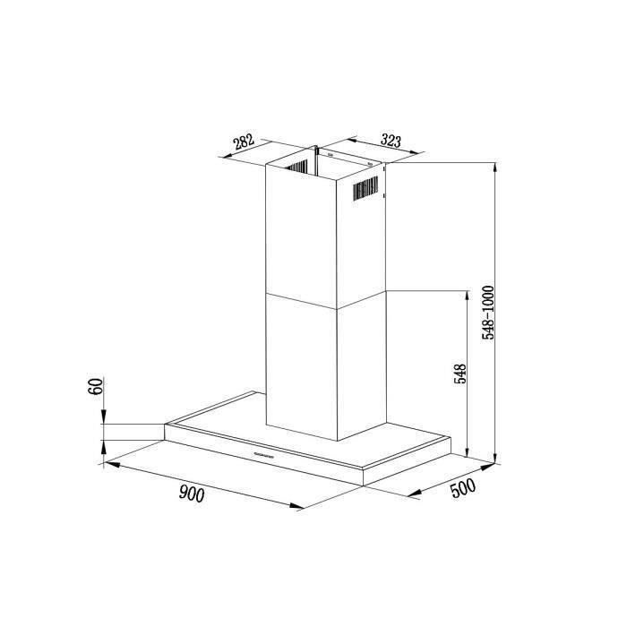  HS90LED Hotte décorative murale - Recyclage1
