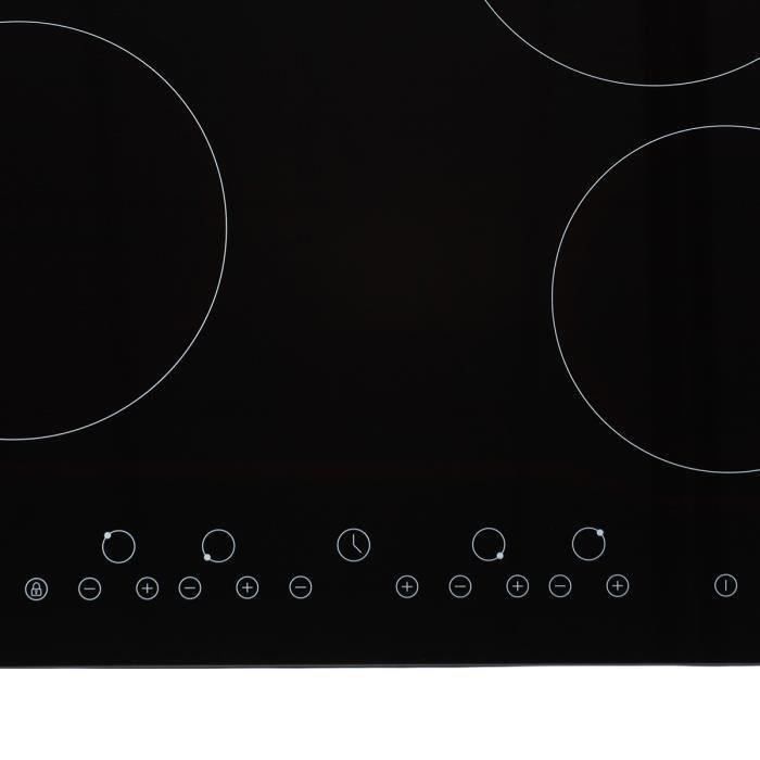  TV4ZSE Table cuisson vitrocéramique-4 zones-6000W-L59xP52cm-Revêtement2