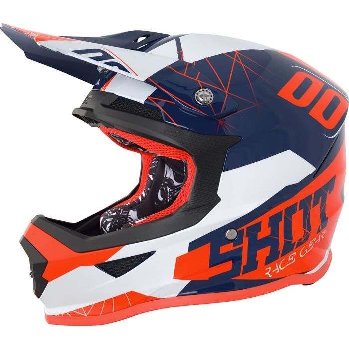 Shot Casque Cross Furious Spectre Bleu Néon Orange Achat Vente