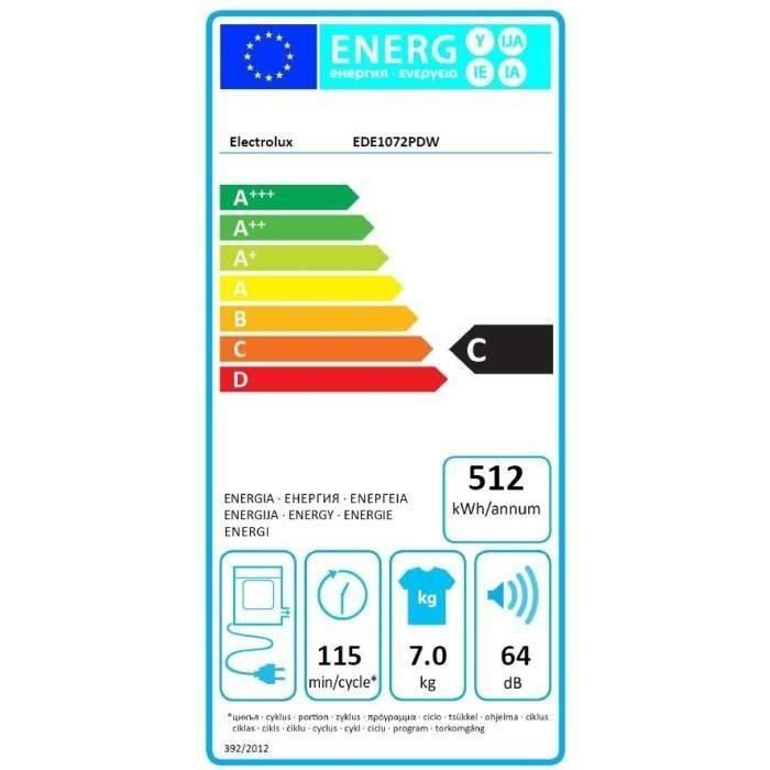  EDE1072PDW - Sèche linge frontal - 7kg -3