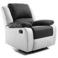 FAUTEUIL RELAX Fauteuil relaxation - Simili blanc et gris - FAUTEUIL RELAX Fauteuil relaxation - Simili blanc et gris -