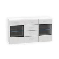 BUFFET - BAHUT SLATE Buffet bas contemporain blanc brillant - L 1 BUFFET - BAHUT SLATE Buffet bas contemporain blanc brillant - L 1