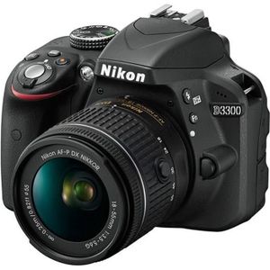 Nikon D3300 Appareil photo numérique Reflex 24,2 Mpix Kit Objectif AF-P 18-55 mm VR Noir