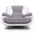 SPACIO Fauteuil contemporain en simili et tissu -