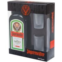 LIQUEUR Coffret Jägermeister 70cl 2 verres shooters LIQUEUR Coffret Jägermeister 70cl 2 verres shooters
