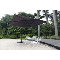 PARASOL Parasol déporté 3x3m aluminium anthracite PARASOL Parasol déporté 3x3m aluminium anthracite