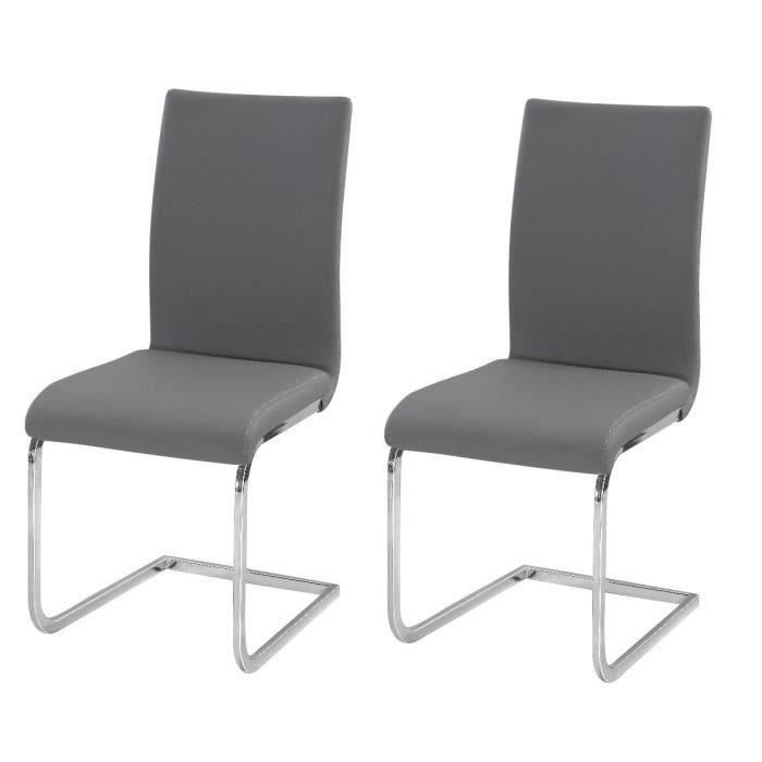 Lot de 2 Chaises LEA grises   Achat / Vente CHAISE Lot de 2 Chaises