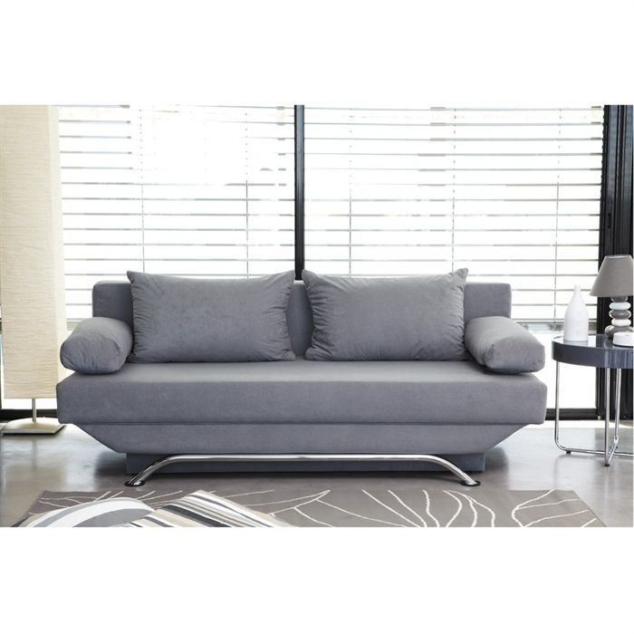 Banquette BOSTON Convertible   Gris   Achat / Vente BZ   CLIC CLAC