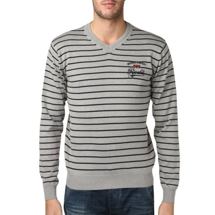 RIVALDI Pull Jaloti Homme Gris et marine Gris et marine   Achat