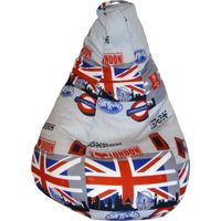 POUF - POIRE Poire imprimée UK Ø80x120 cm - Toile Polyester - POUF - POIRE Poire imprimée UK Ø80x120 cm - Toile Polyester -