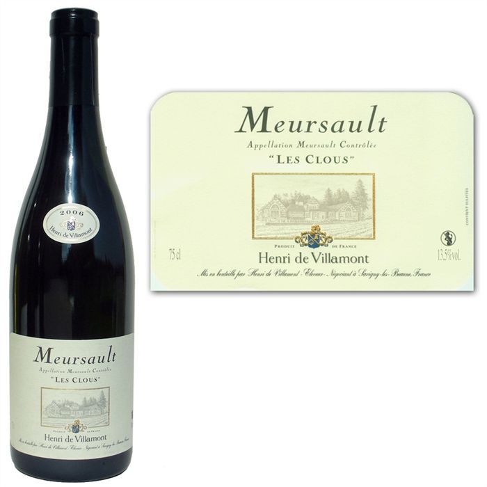 Henri de Villamont Meursault Les Clous 2006   Achat / Vente VIN