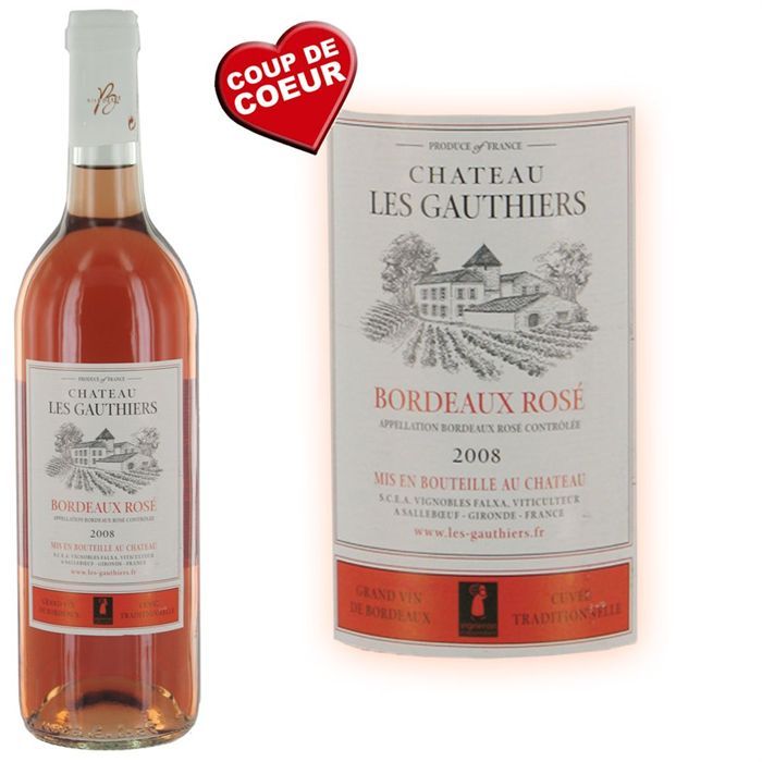 Gauthiers 2008 rosé   Achat / Vente VIN ROSE Ch Les Gauthiers 2008